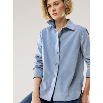 Walbusch Damen Two-Tone Cord Bluse Boxi Blau Image