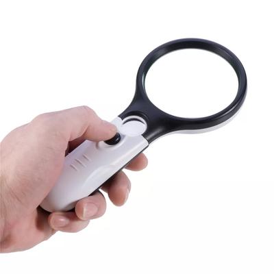 3 Led Light 45x Handheld Magnifier Reading Magnifying Glass Lens Jewelry Loupe 3 Led Light 45x Handheld Magnifier Reading Magnifying Glass Lens Jewelry Loupe
