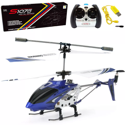 Phantom Mini RC Helicopter, 3.5CH Metal Remote Control With GYRO Stability Blue