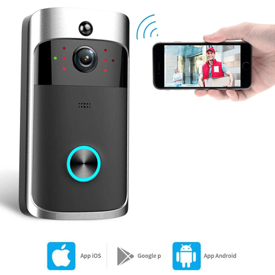Smart Wireless WiFi Video Doorbell With Intercom & Security Camera HD Night Vision, Motion Detection, Free Cloud Storage doorbell Only