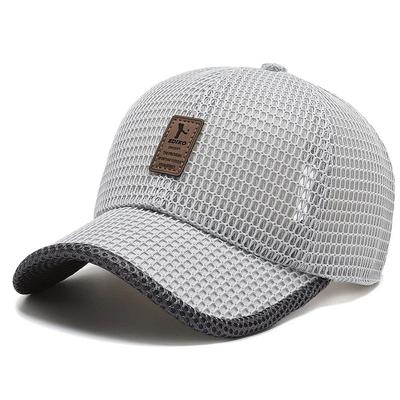 Adjustable Breathable Summer Baseball Cap | Quick Dry Mesh Hat For Men & Women | Outdoor Sports Running Cap Light Gray