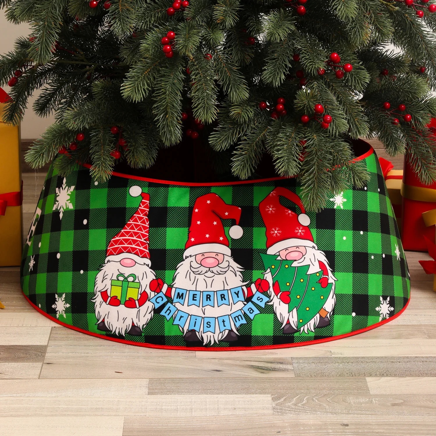 15 Inch Plush Christmas Tree Skirt: White Faux Fur Xmas Decorations Sequin Carpet Mat For Home Party Decor 1