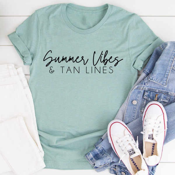 Summer Vibes & Tan Lines Tee White M