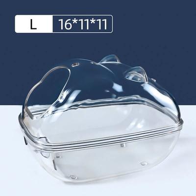 Transparent Hamster Bathroom: Pet Toilet Cage Box For Bath Sand & Toy House L