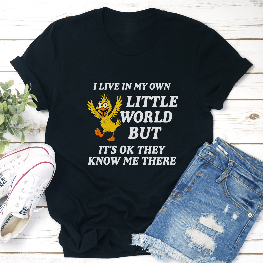 I Live In My Own Little World Tee S White