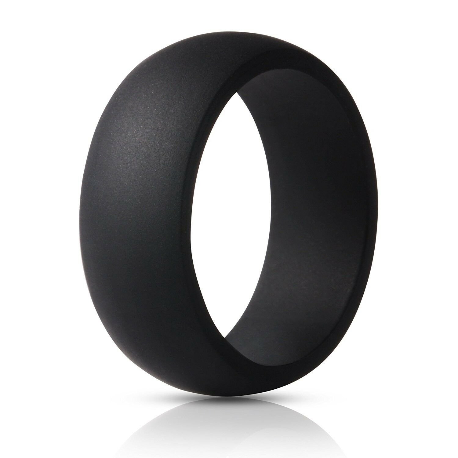 Rubber Silicone Wedding Ring Band Sport Outdoor Flexible Men Women Gifts 7 black