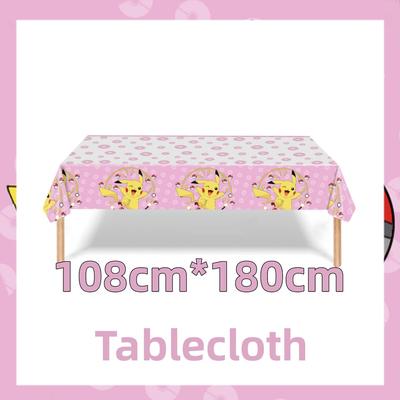 Pink Pokemon Birthday Party Decor: Kids Tableware, Balloons, Cake Toppers & Backdrop Color: Tablecloth 1pc