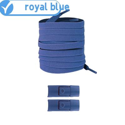 New Without Ties Elastic Laces No Tie Shoe Laces Press Lock Shoelaces Sneaker Kids Adult 8mm Widened Flat Shoelace For S blue