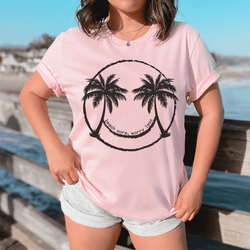 Beach More Worry Less Tee Heather Prism Mint M