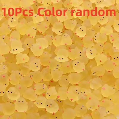 Mini Fluorescent Chicken Moss Toy, Glow in the Dark Miniature Chick Figurines For Fairy Garden & Home Decor 10 pcs