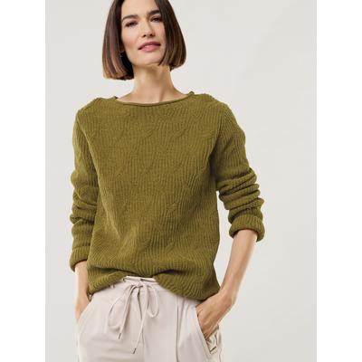 Walbusch Damen Baumwoll-Samt Pulli Gruen noch offen: Muster Image