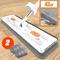 42 Cm Large Flat Lazy Mop: Hands Free, Absorbent Household Cleaning Tool 2 Rag White Set
