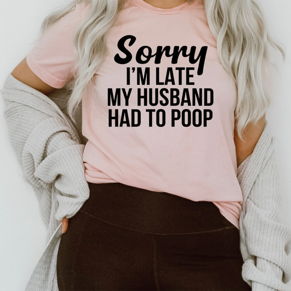 Sorry I'm Late Tee Mauve XL