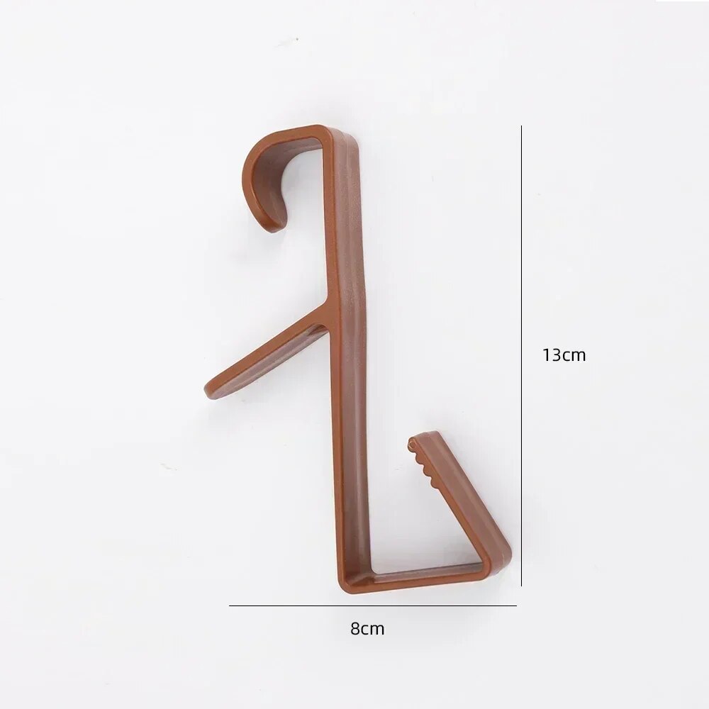 Fivesegment Door Hook Coat Bag Towels Cap Hair Bands Holder Plastic Rack For Home Bedroom Storage Organization Color: Coffee B