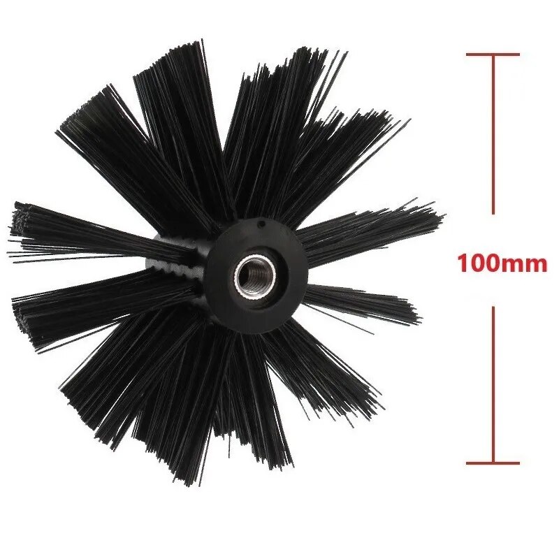 Top Quality Chimney Brush Accessories: 100 150 200mm Brush Head, 400 570mm Pole, Hexagonal Rod Essential Cleaning Tool 100mm Brush Head