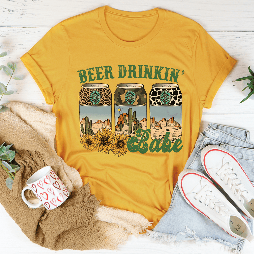 Beer Drinking Babe Tee M Mauve