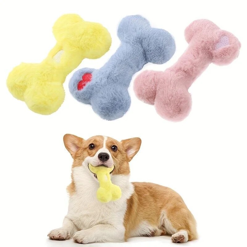 Dog Toy Bone Shape Pet Plush Toys Dog Interactive Toys Cat Toy Pet Supplies 1