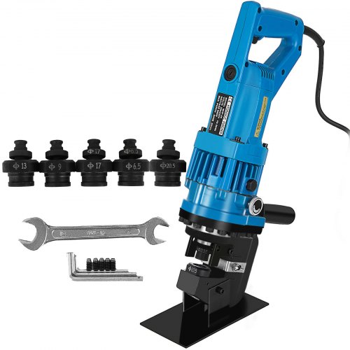 900W Hydraulic Hole Punch Machine, 10 Ton Metal Puncher With 5 Standard Dies For Steel, Iron & Aluminum Plates 900W Hydraulic Hole Punch Machine, 10 Ton Metal Puncher With 5 Standard Dies For Steel, Iron & Aluminum Plates