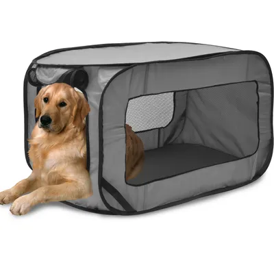 Foldable Dog Travel Crate Pop Up Puppy Carrier Crate with Zipper Mesh Door for Indoor Outdoor Dog Cat Network Pet carrier Tent