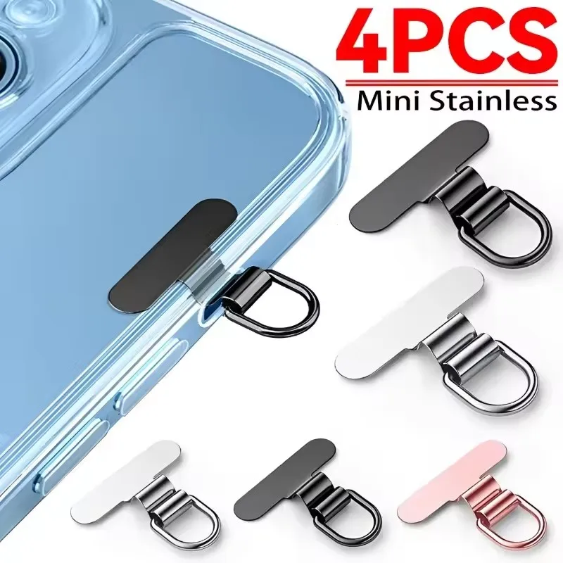 Mini languette de lanière de téléphone portable en acier inoxydable, Clip à trou silencieux, joint de Port de chargement, carte d