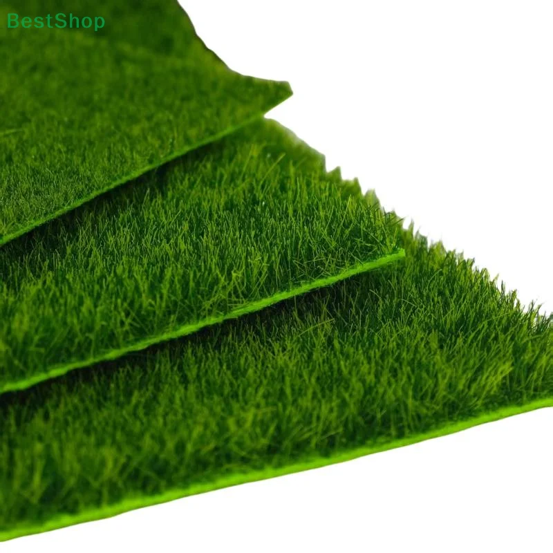 voz Victoria Apa1/2 Stück 15/30 cm quadratische Grasmatte, 3/5/8 mm dick, künstlicher Rasenteppich, Kunststoff, Simulationsmoos Image