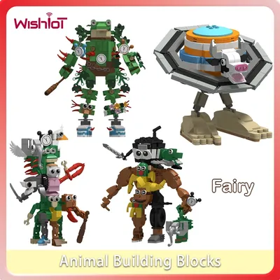 Italienische Gehirnrot Tier MOC Bausteine Tung Tung Sahur Frosch Schimpansen Uhr Kuh Planet Schreibtisch Ornament Party Gefälligkeiten Image