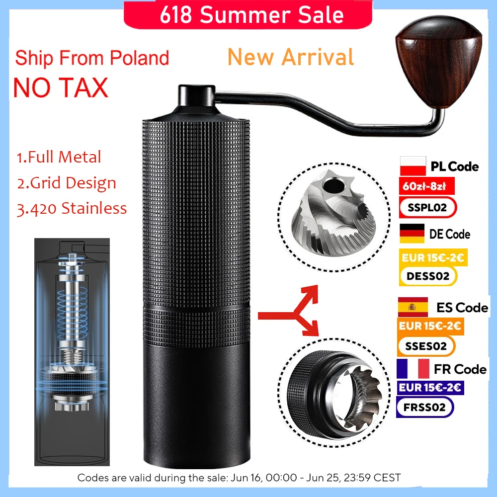 Moulin à grains de café manuel professionnel, 5 étoiles, cafetière réglable pour expresso, Pot à main, Pot Moka