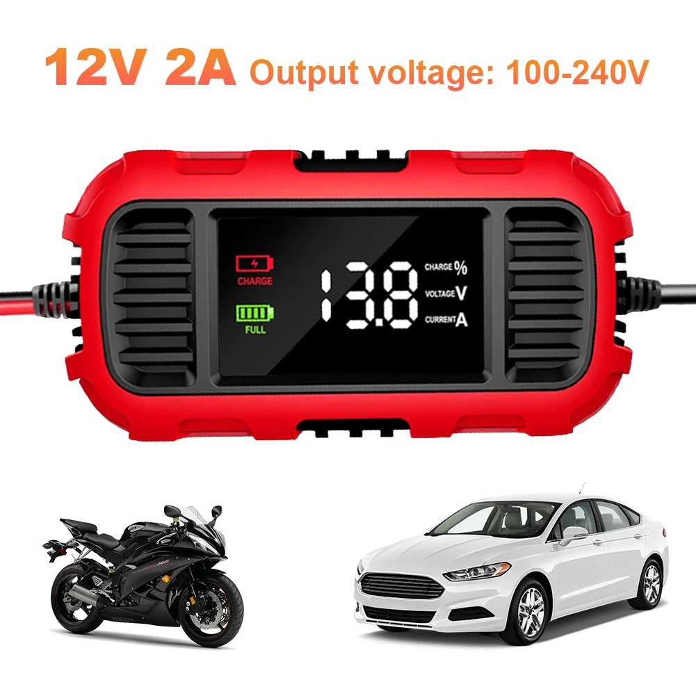12V 2A Autobatterieladegerät Batterie Erhaltungsladegerät Betreuer Auto Motorrad Blei-Säure-Batterieladegerät für Motorradbatterien Image