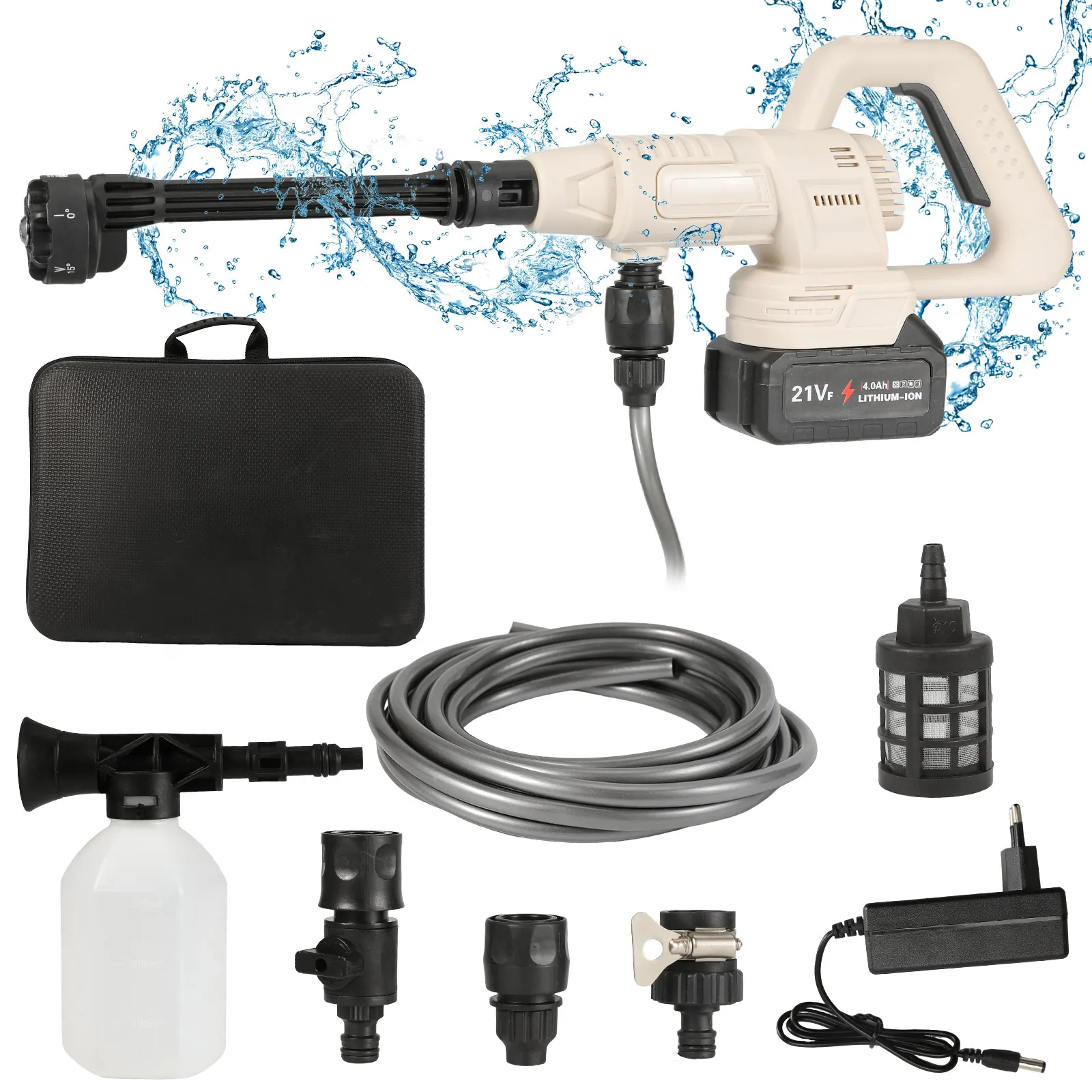 3000 W 200 bar kabelloser Hochdruckreiniger, Waschmaschine, 6-in-1, Gartenspray, Wasserpistole, Waschwasser-Reinigungsmaschine für Makita-Akku