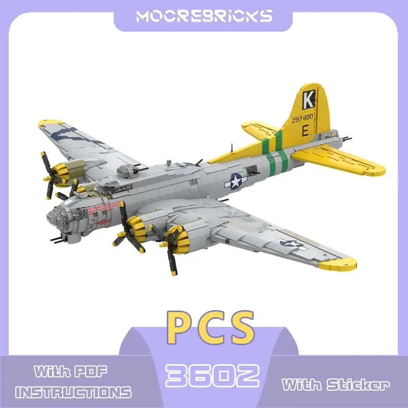 Schwere Bomber B-17G Fliegende Festung Kreative Modell Armee Air Force Flugzeug Bausteine Bricks Kit Kinder Pädagogisches Spielzeug Geschenke Image