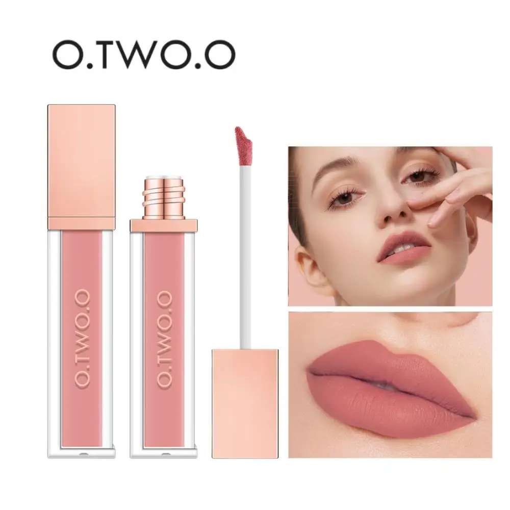 Samtmatter Lipgloss-Tönung, 12 Farbtöne, wasserdicht, langlebig, antihaftbeschichtet, flüssiger Lippenstift, Make-up-Kosmetik für Frauen Image