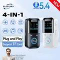 Adattatore audio Bluetooth 5.4 wireless 4 in 1, ricevitore e trasmettitore AUX da 3,5 mm, riproduzione musicale stereo HiFi, scheda TF, display LED stereo con microfono per auto e aereo