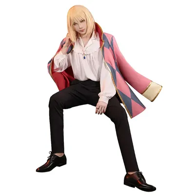 Howl Cosplay-Kostüm, komplettes Set, Mantel + Hemd + Hose + Halskette Image