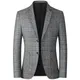 Blazer scozzesi da uomo primavera autunno Giacca Moda Business Abiti casual Cappotti Blazer slim belli maschili di alta qualità Cappotti 4XL