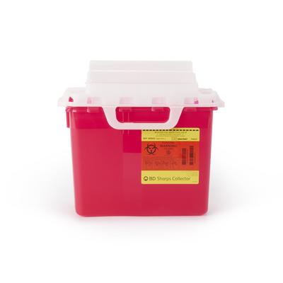 BD Sharps Container Red Base 12-1/2 H X 10-7/10 W X 6 D Inch Horizontal Entry 2 Gallon (326023_EA)