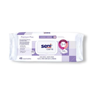 Seni Care Personal Cleansing Wipe Soft Pack Unscented 48 Count (1192225_CS) 576/CS Seni® Care Personal Wipes