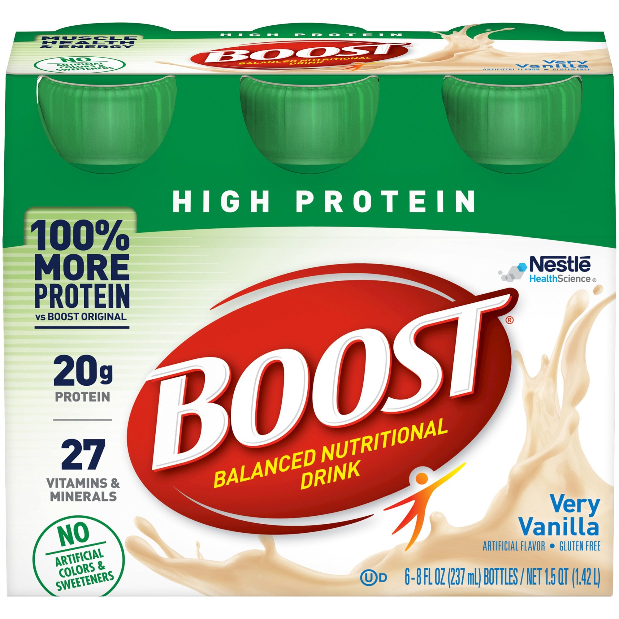 Boost High Protein Oral Supplement Very Vanilla Flavor Liquid 8 oz. Bottle (778933_PK) 6/PK Boost® High Protein Oral Supplements