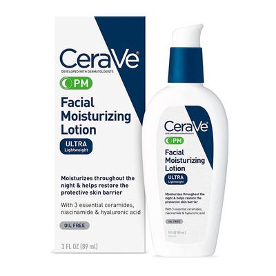 CeraVe PM Facial Moisturizer 3 oz. Pump Bottle Unscented Lotion (1229988_EA) 1/EA CeraVe® PM