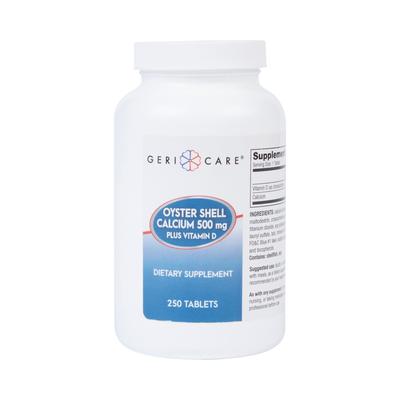 Geri-Care Joint Health Supplement Oyster Shell 200 IU - 500 mg Strength Tablet 250 per Bottle (689189_BT) 1/BT Geri-Care® Vitamin Supplements