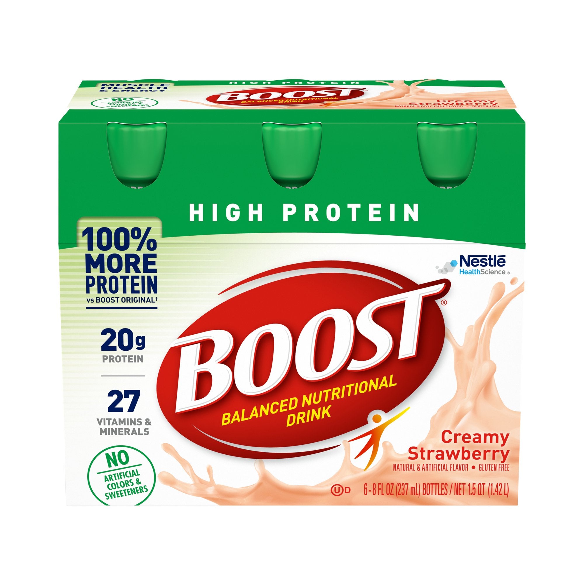 Boost High Protein Oral Supplement Creamy Strawberry Flavor Liquid 8 oz. Bottle (1178448_EA) 1/EA Boost® High Protein Oral Supplements