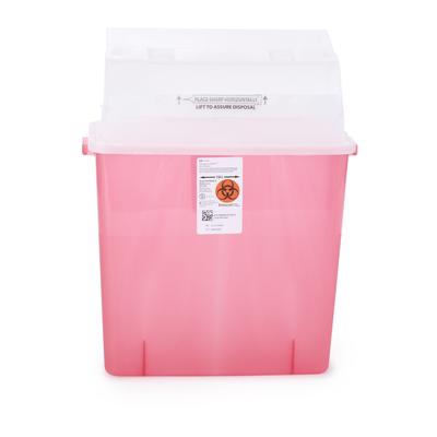GatorGuard In-Room Sharps Container Translucent Red Base 20-1/2 H X 14 W X 6 D Inch Horizontal Entry 3 Gallon (330376_EA)