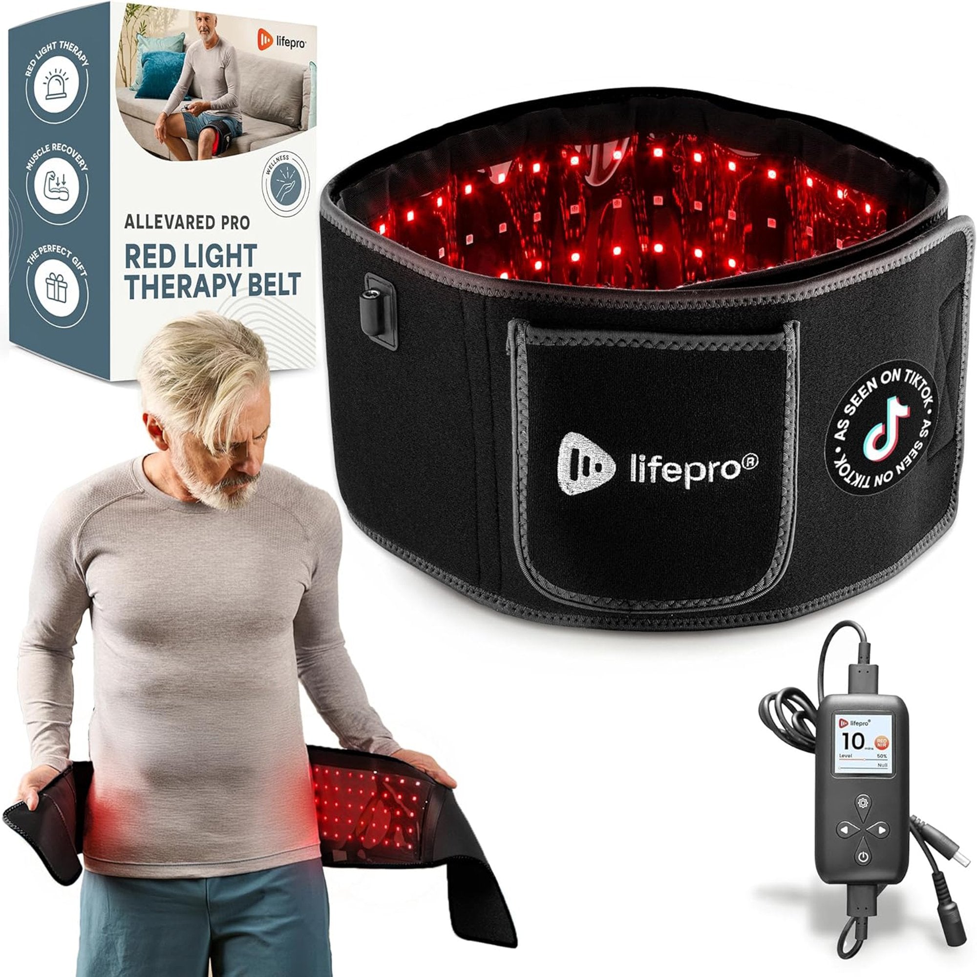 AllevaRed Pro Light Therapy Belt 6-7/8 X 49-3/5 Inch (1271033_EA)