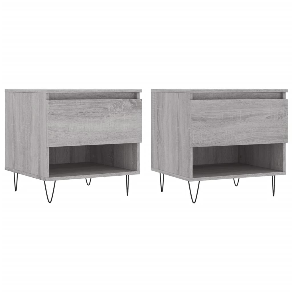 vidaXL Couchtische 2 Stk. Grau Sonoma 50x46x50 cm Holzwerkstoff Image