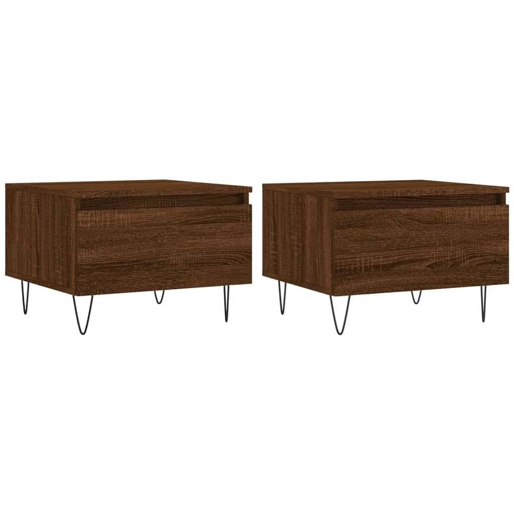 vidaXL Couchtische 2 Stk. Braun Eichen-Optik 50x46x35 cm Holzwerkstoff Image