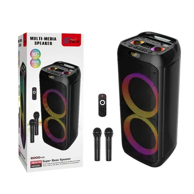 SING-E ZQS10209 Party Trolley Outdoor Combo DJ BT Dual 10 Inch Home TWS USB Wireless Surround Radio FM Audio Loud Speaker