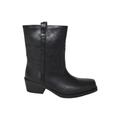 Max Mara Stiefel - Classic Cowboy-Inspired Ankle Boots With Textured - Gr. 39 (EU) - in Schwarz - für Damen
