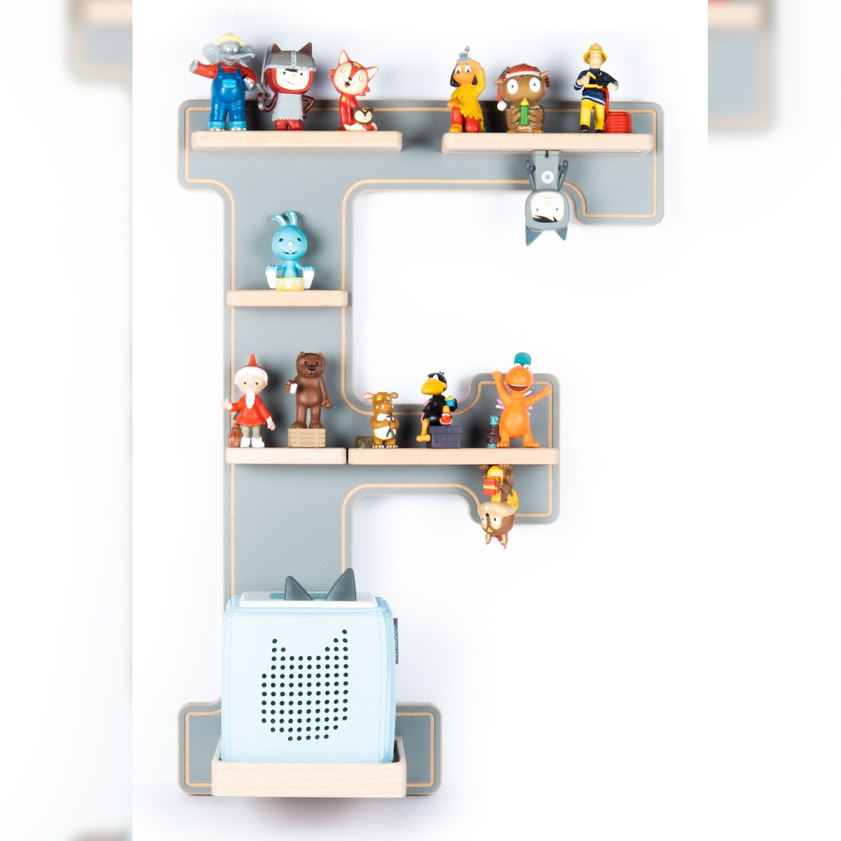 VCM Wandregal BOARTI Buchstabe Grau H. 54 x B. 38 x T. 19 cm Image