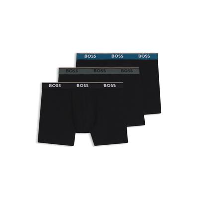 Boxershorts BOSS "BoxerBr 3P Power", Herren, Gr. XL, bunt (open miscellaneous 968), Jersey, Obermaterial: 95% Baumwolle, 5% Elasthan, eng, Unterhosen Image