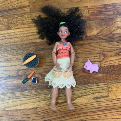 Disney Toys | Disney Moana Doll Accessory Bundle Clothes Pig Grill Food Accessories | Color: Orange/Tan | Size: Osg