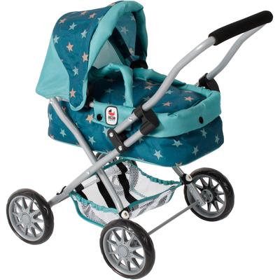 Puppenwagen CHIC2000 "Smarty, Mini-Kuschelwagen", sternchen türkis, Puppenwagen, KinderB:56cm H:56cm T:56cm, Metall, Kunststoff, Stoff, mit herausnehmbarer Tragetasche, B:56cm H:56cm T:56cm Image